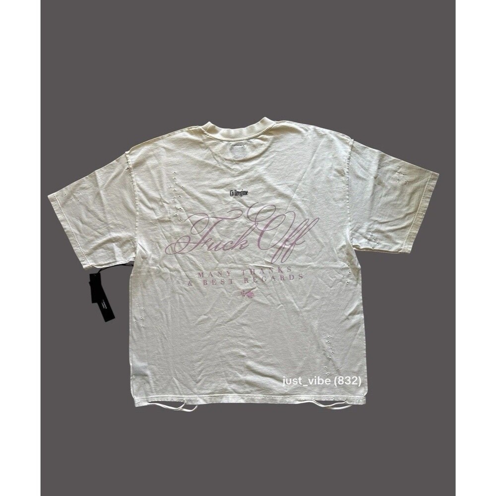 Civil Regime Fxck Off Distressed FMR Premium Tee Men’s Large NWT